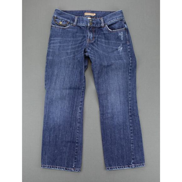 Abercrombie Fitch Jeans Womens 6 Faded Whiskered Medium Wash Flap Pocket Y2K - Picture 1 of 9